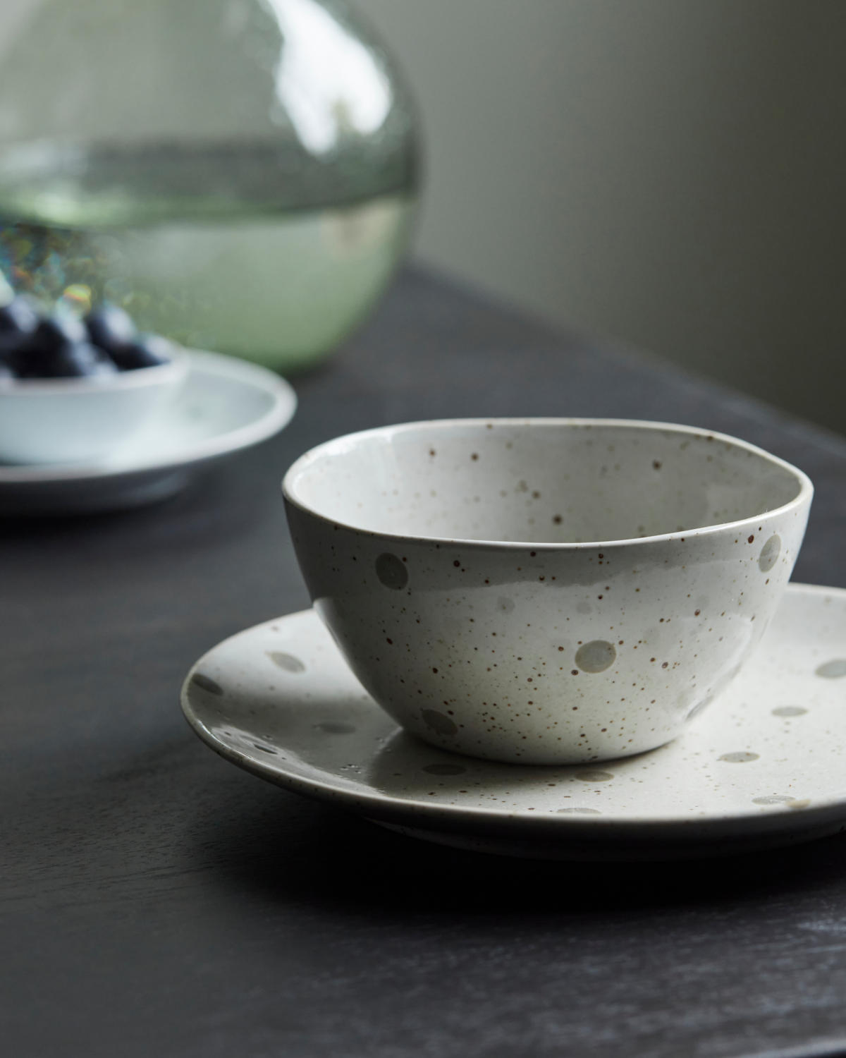 Skål, HDDots, Vit; Grön