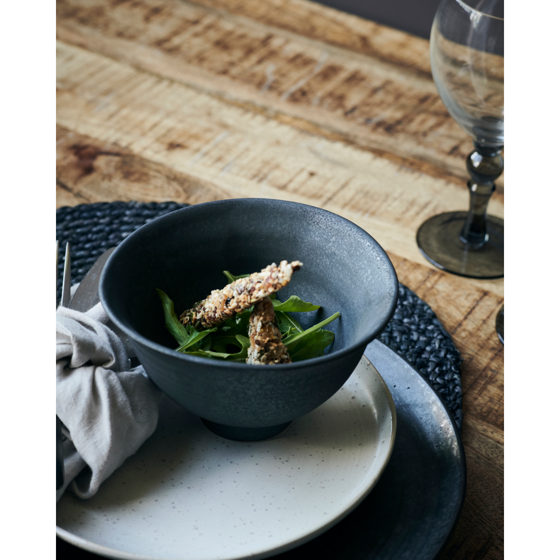 Skål, hdpion, svart; brun