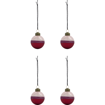 Juldekorationer, hdstrip, rosa;