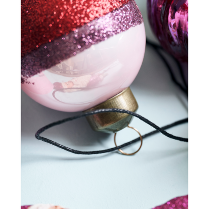 Juldekorationer, hdstrip, rosa;