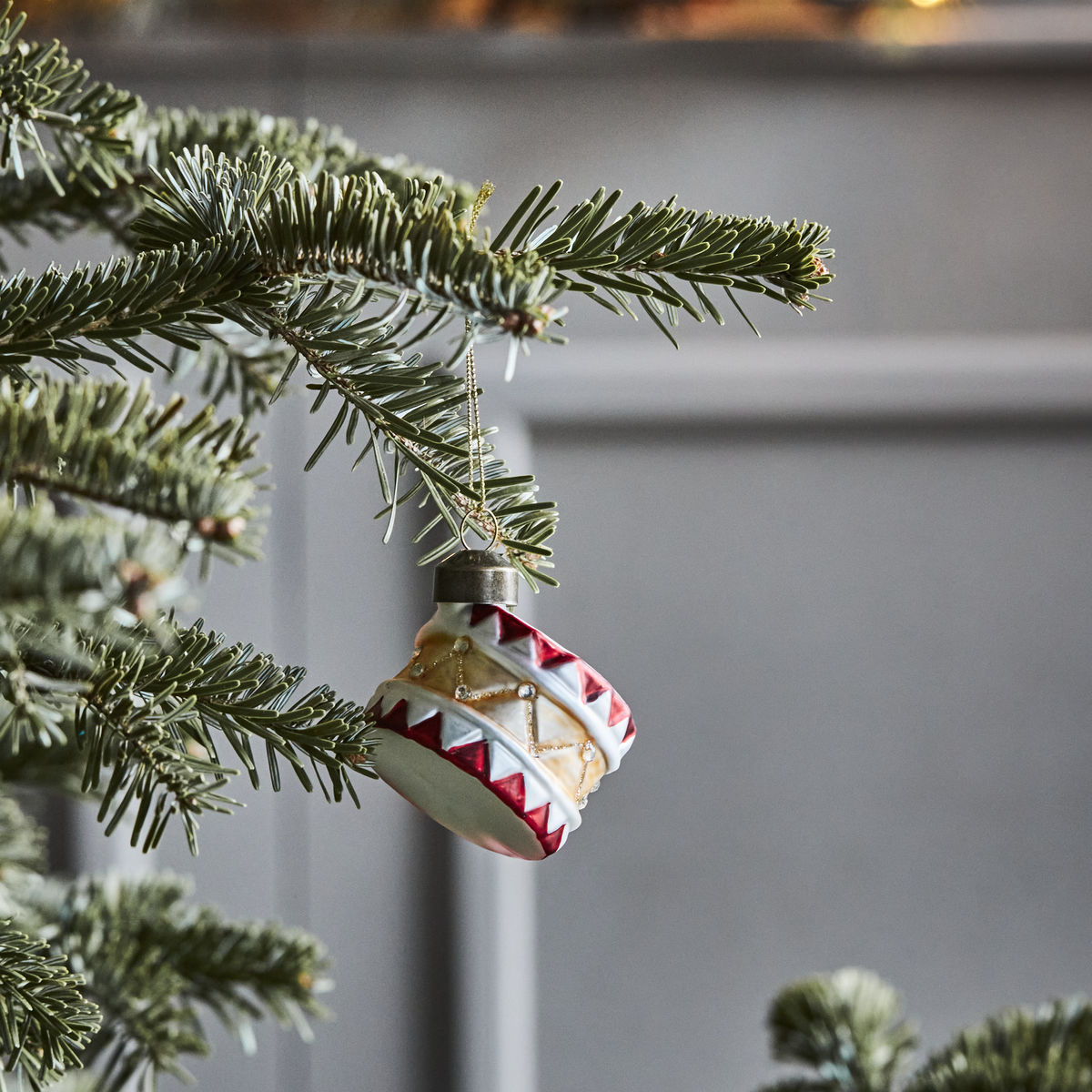 Juldekorationer, Hdtambur, rött;