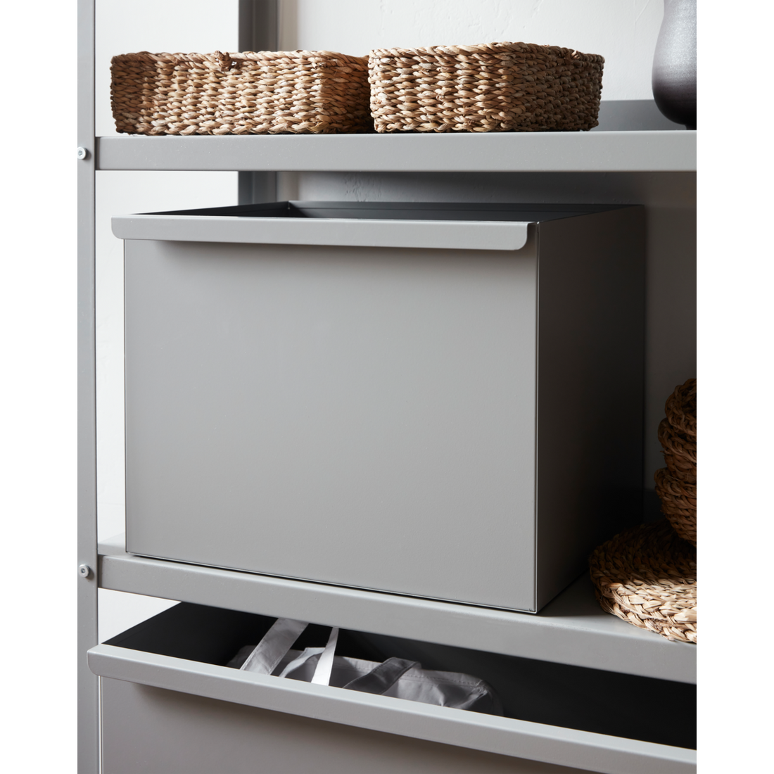 Förvaring för hylla, hdrack, grå