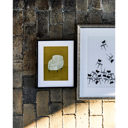 Väggkonst hdchair, senapsgul