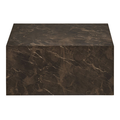 Prag soffbord - soffbord, marmorutseende, brun 60x80x40 cm