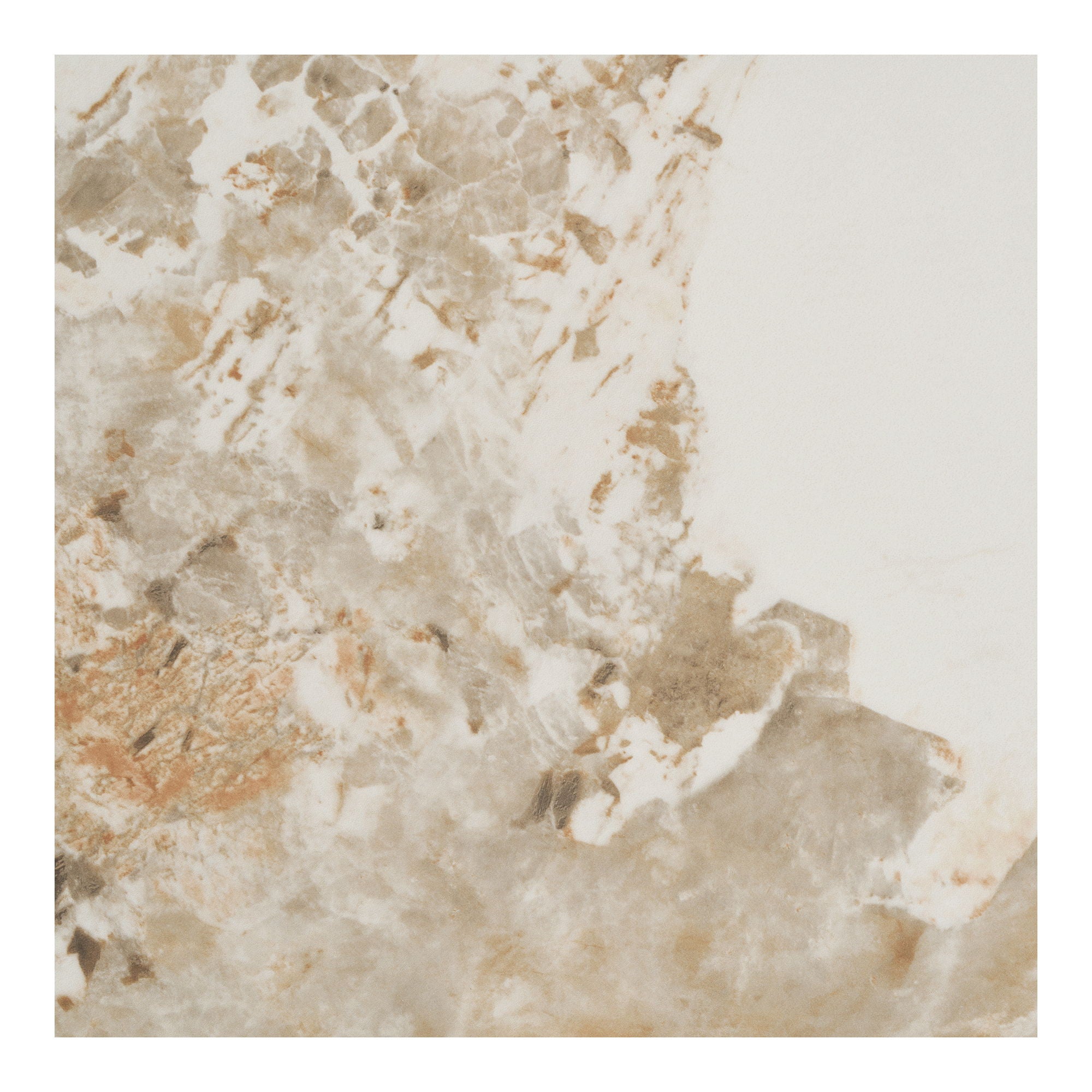 Athens soffbord - soffbord, keramisk bänkskiva, vit/mörkbrun Ø80x40 cm