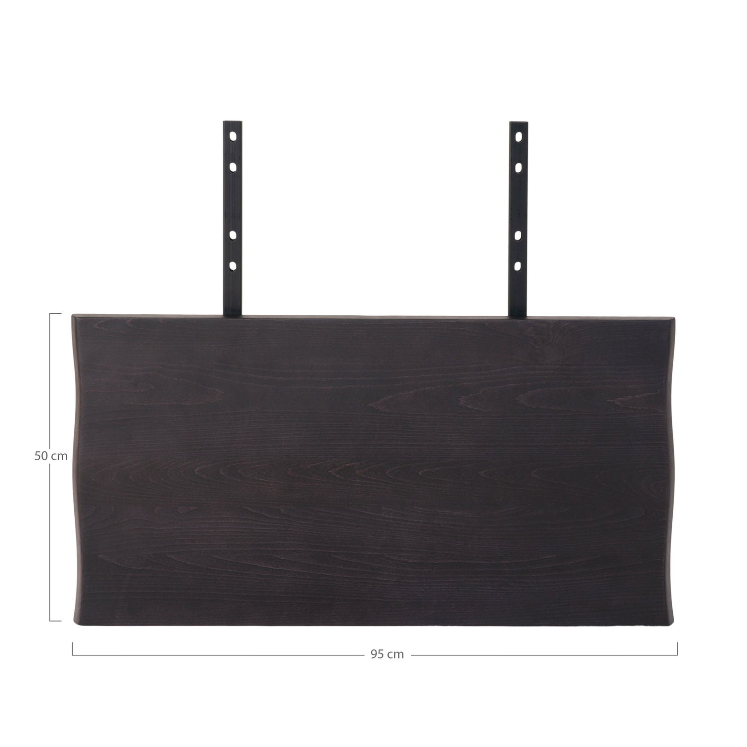 Set med två tilläggstallrikar i svart ek med vågig kant