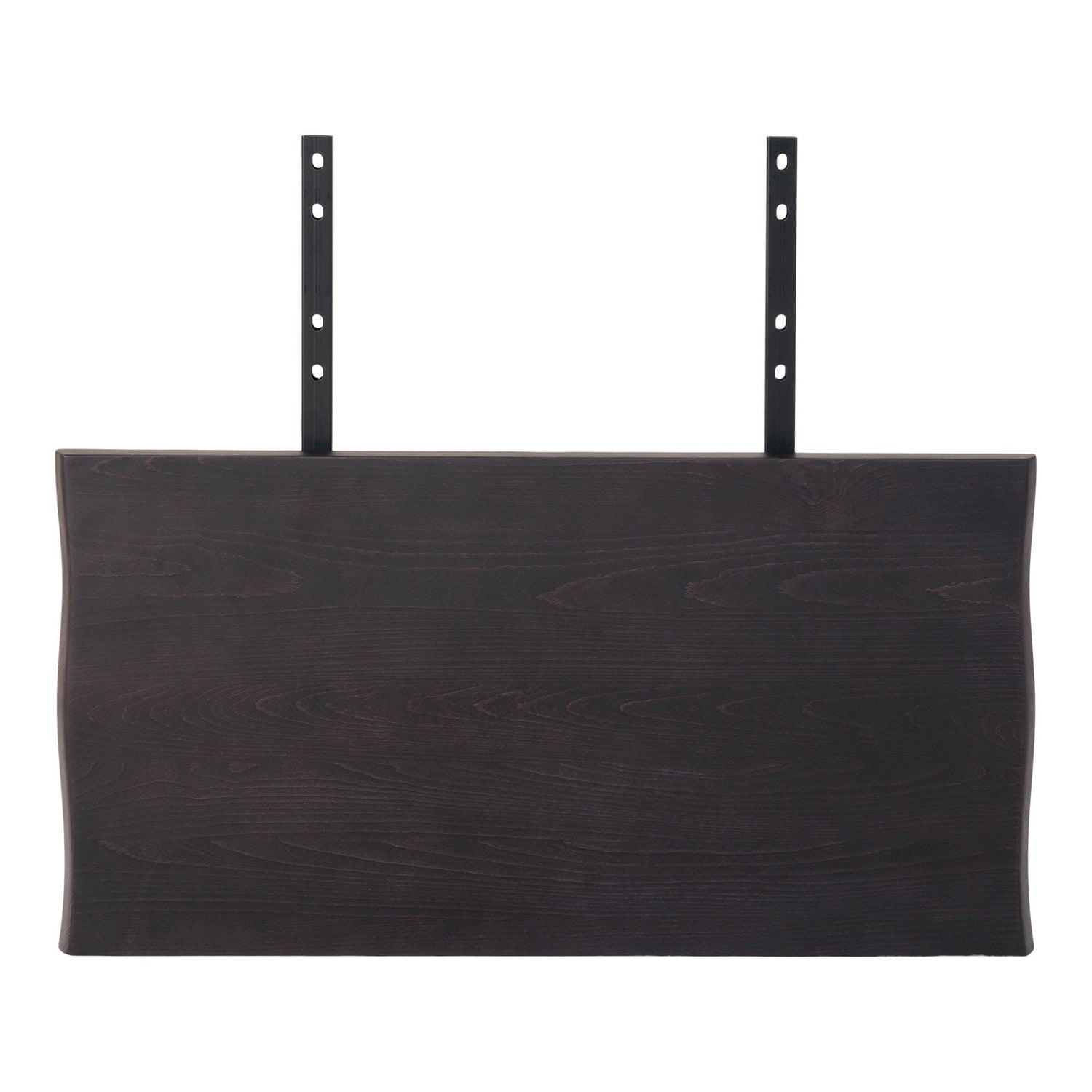 Set med två tilläggstallrikar i svart ek med vågig kant