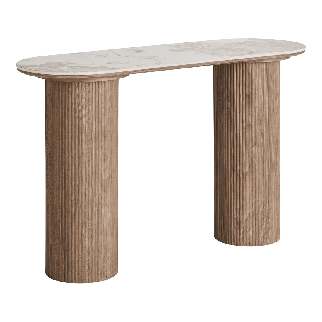 Athens Console table - Console table, keramisk bordsskiva, vit, mörkbrun 40x120x78 cm
