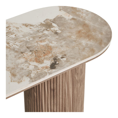 Athens Console table - Console table, keramisk bordsskiva, vit, mörkbrun 40x120x78 cm