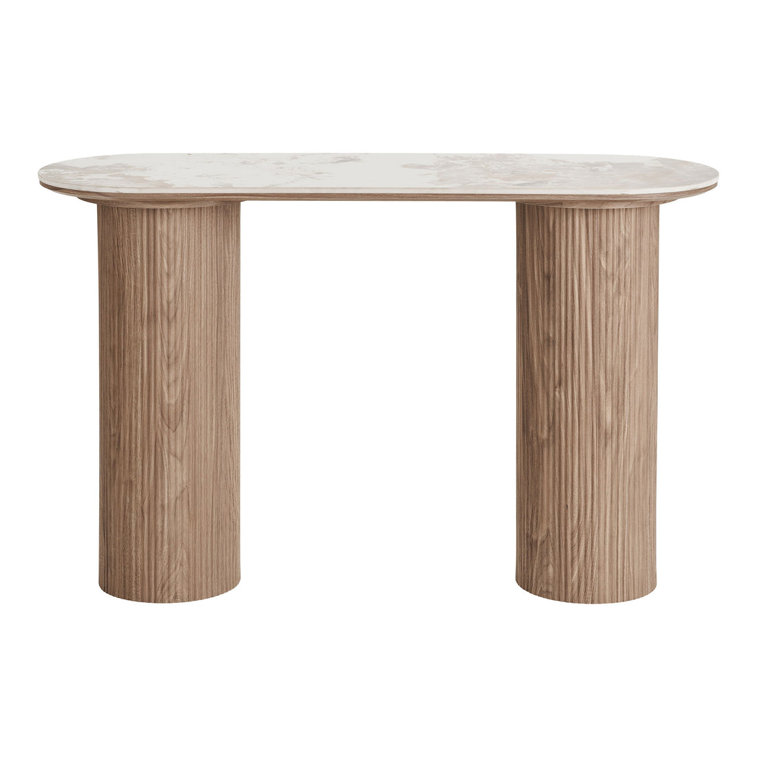 Athens Console table - Console table, keramisk bordsskiva, vit, mörkbrun 40x120x78 cm