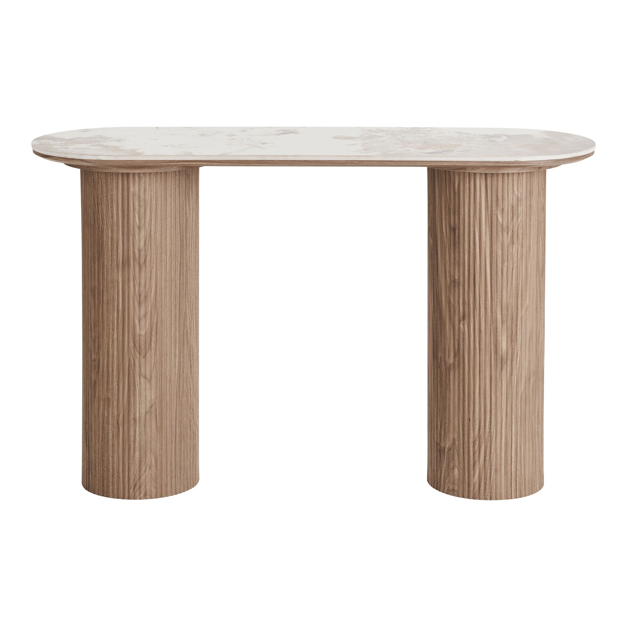 Athens Console table - Console table, keramisk bordsskiva, vit, mörkbrun 40x120x78 cm