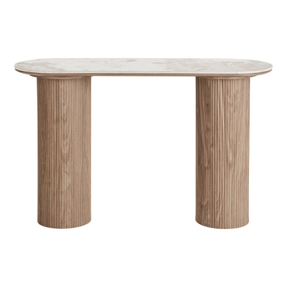 Athens Console table - Console table, keramisk bordsskiva, vit, mörkbrun 40x120x78 cm