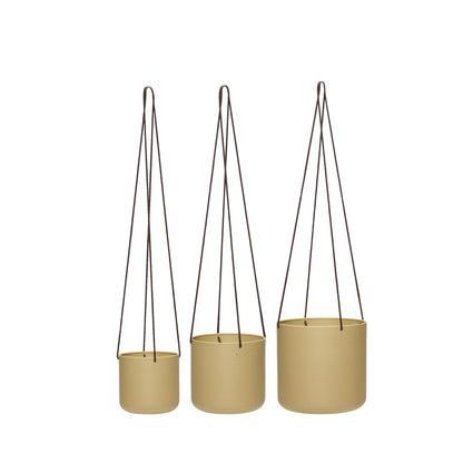 Bloom hängande potta stor kaki (uppsättning av 3) - Ø17xH16, Ø21xH20, Ø25xH24CM