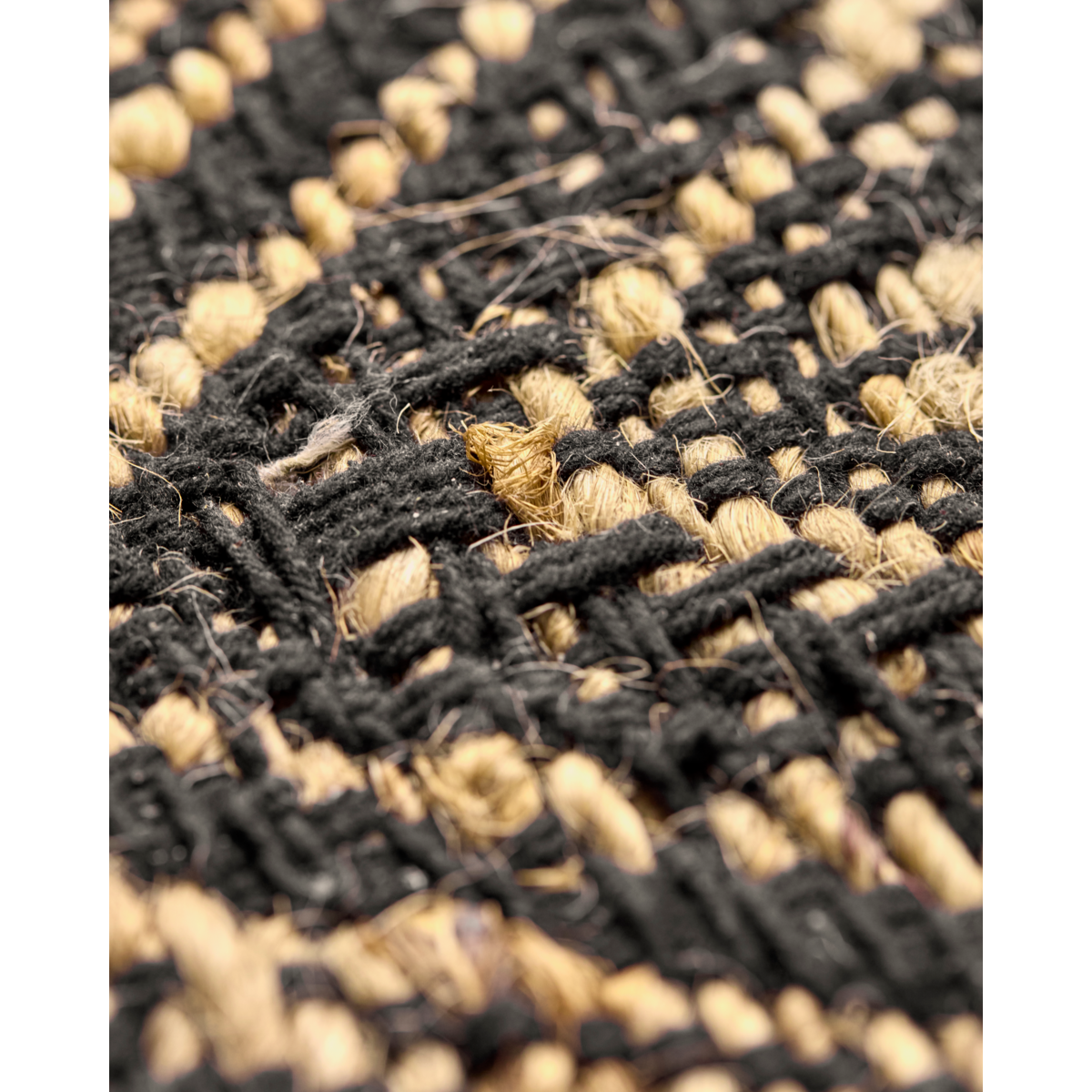 Filt, hdmonta, svart; naturlig