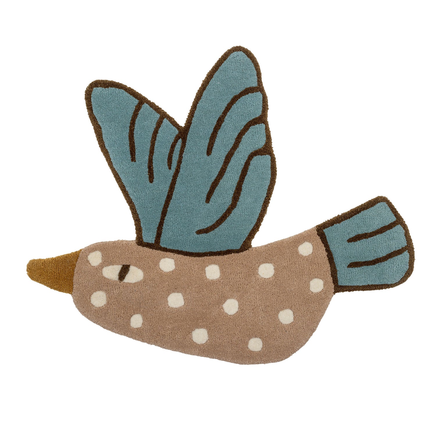 Bloomingville Mini Blue Jay -mattan, blå, ull