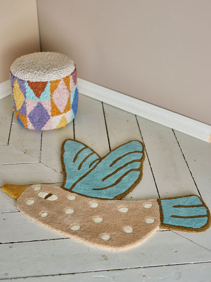 Bloomingville Mini Blue Jay -mattan, blå, ull