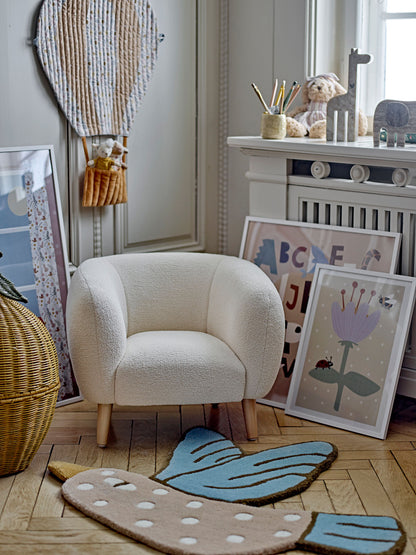 Bloomingville Mini Blue Jay -mattan, blå, ull
