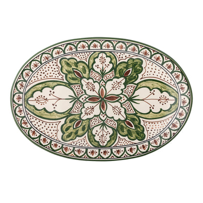 Creative Collection Karlie Serveringsfat, grönt, stengods