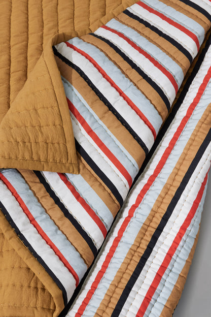 Hübsch Pavilion Plaid randig ockra/multi -färgad