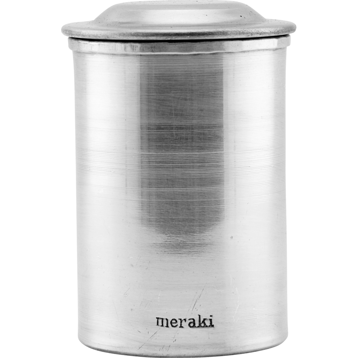 Burk med lock, silverfinish