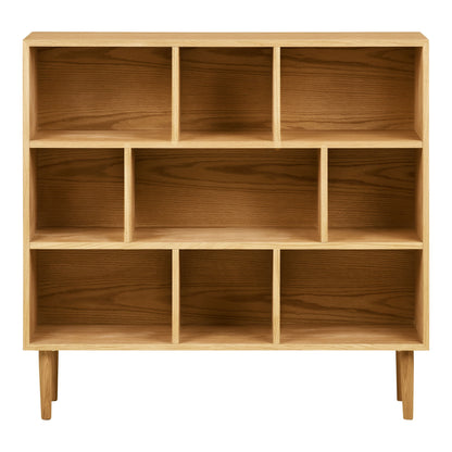 Oshawa Book Shelf - Book Shelf, Oak/Oak Veneer, Nature 30x112x104.5 CM