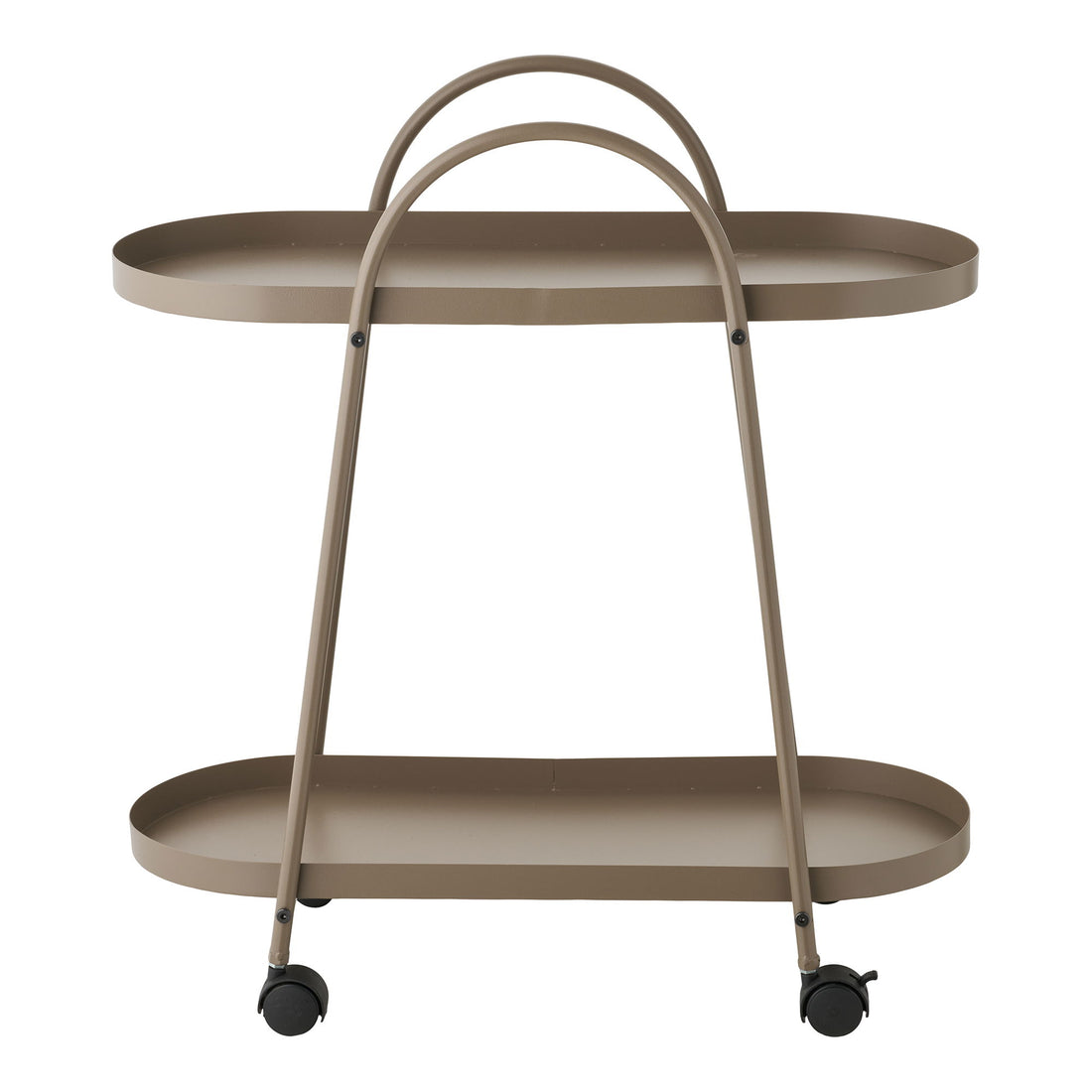 Empoli Bar Trolley - Barvagn, 2 hyllor, stål, brun 27,5x60x64 cm