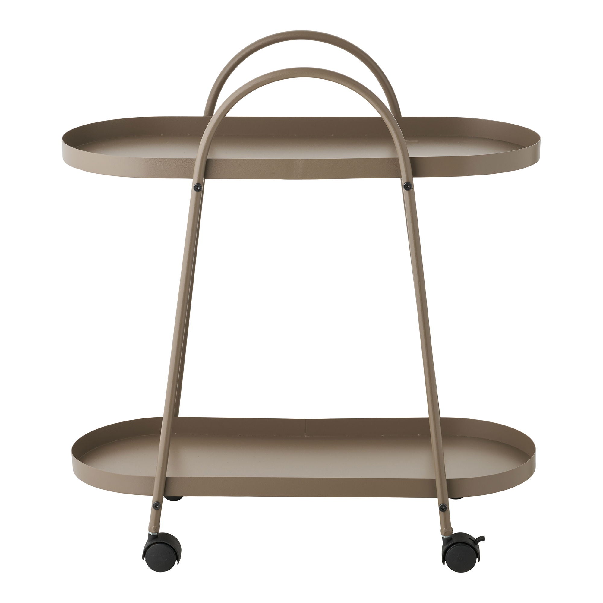 Empoli Bar Trolley - Barvagn, 2 hyllor, stål, brun 27,5x60x64 cm