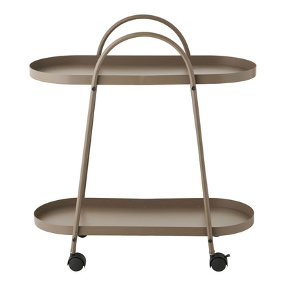 Empoli Bar Trolley - Barvagn, 2 hyllor, stål, brun 27,5x60x64 cm