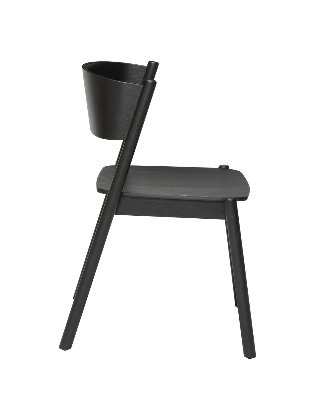 Oblique Dining Chair Black - 55x51xh80cm