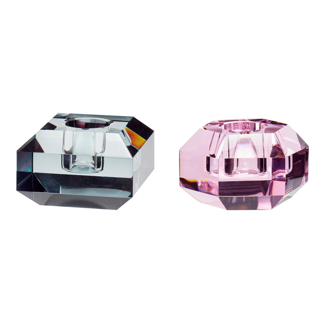 Gem Ljusstakar Rosa/Grå (set med 2) - 6x6xh4, ø6xh4cm