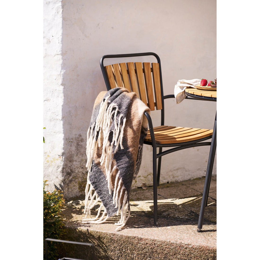 Carmel Plaid - Plaid, ullmix, svart/brun 130x170 cm