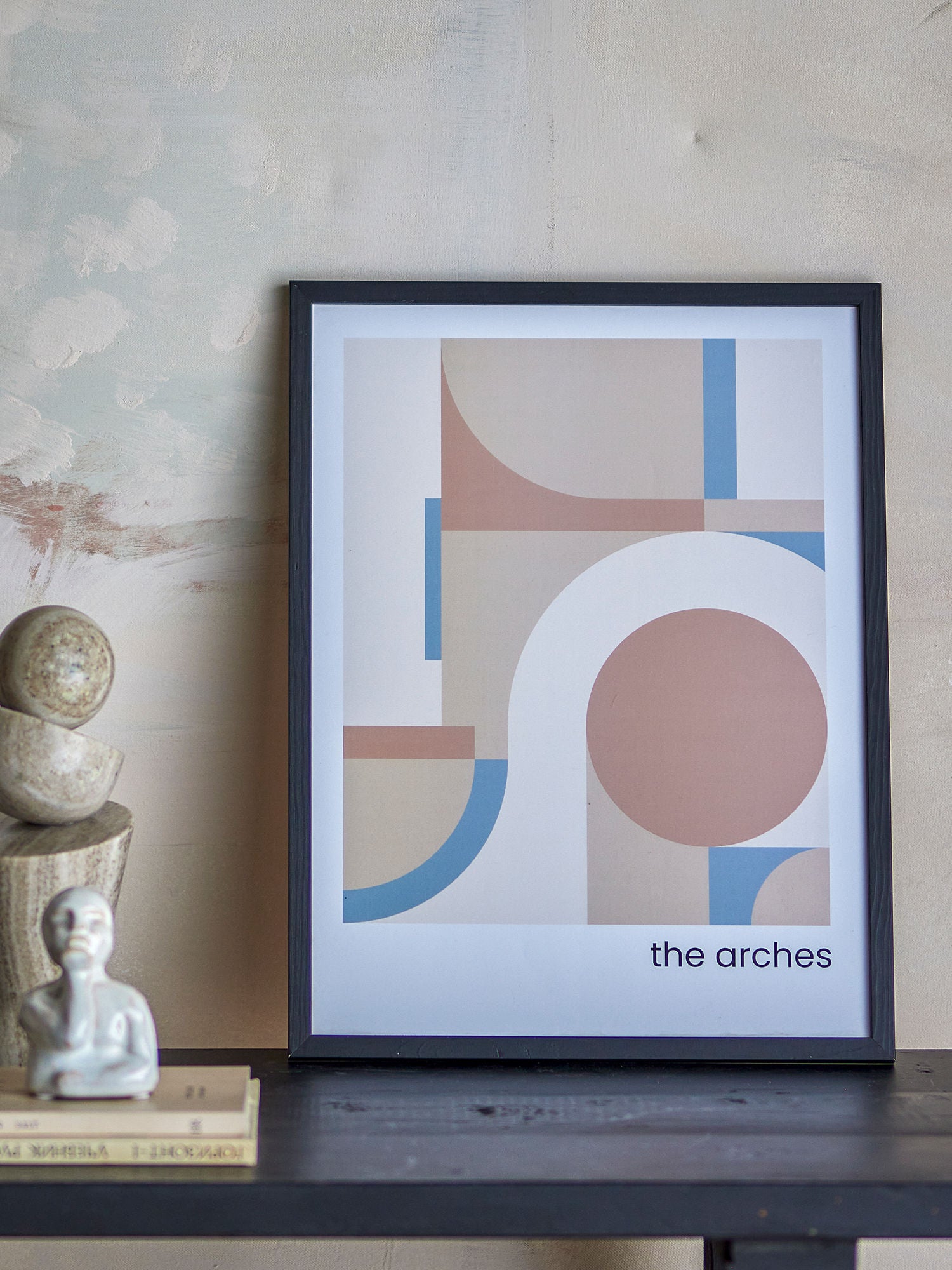 Bloomingville Arches Illustration med ram, svart, kille