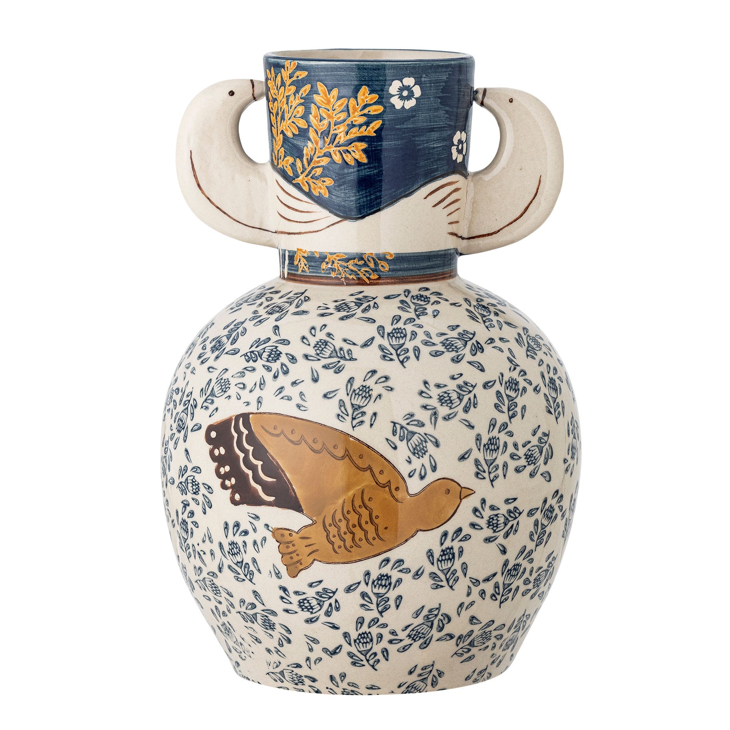 Bloomingville Hezha Vase, Blue, Stoneware