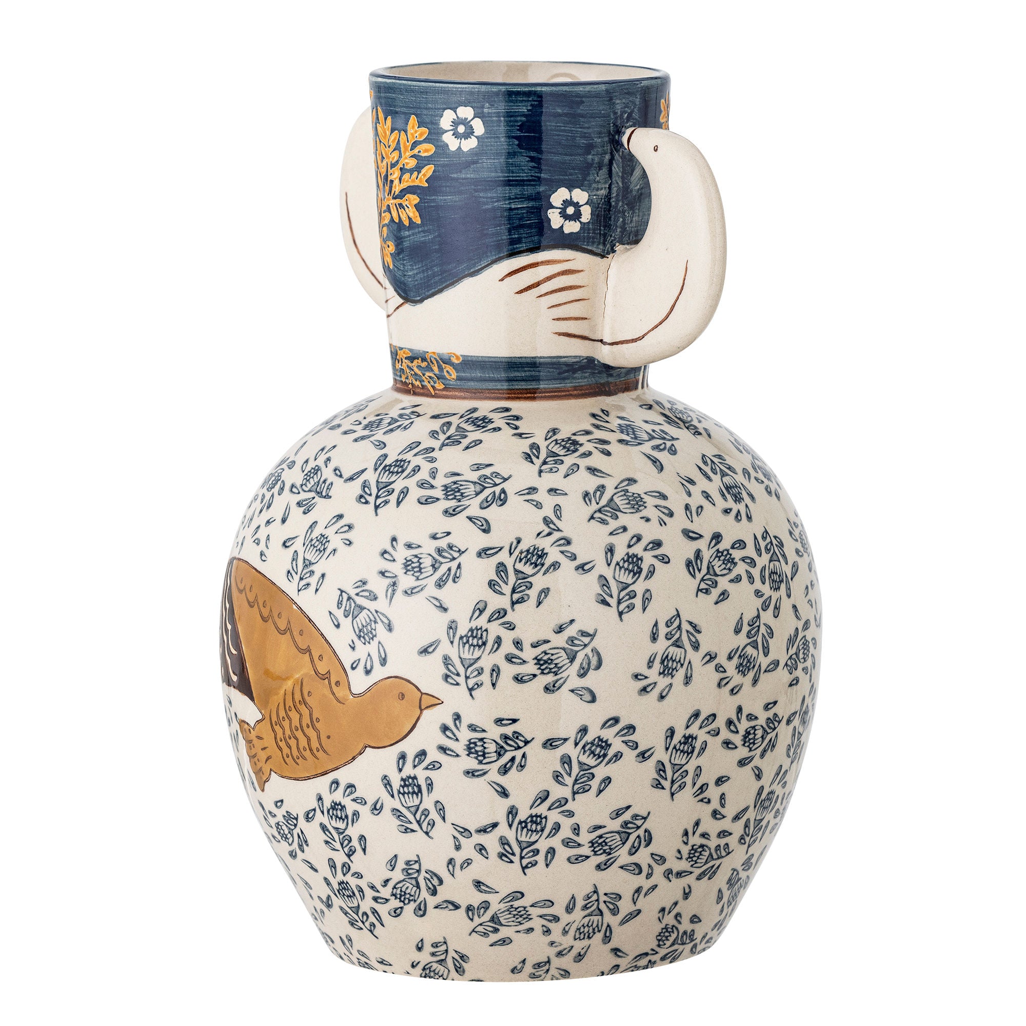 Bloomingville Hezha Vase, Blue, Stoneware