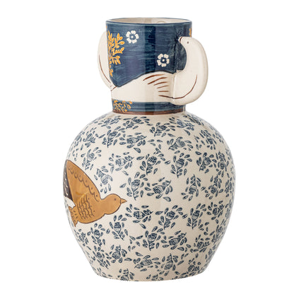 Bloomingville Hezha Vase, Blue, Stoneware