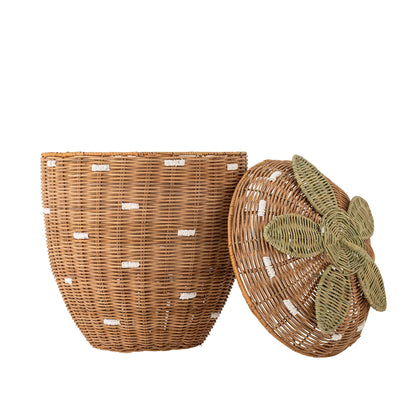 Bloomingville Mini Pelino korg med lock, brun, rotting