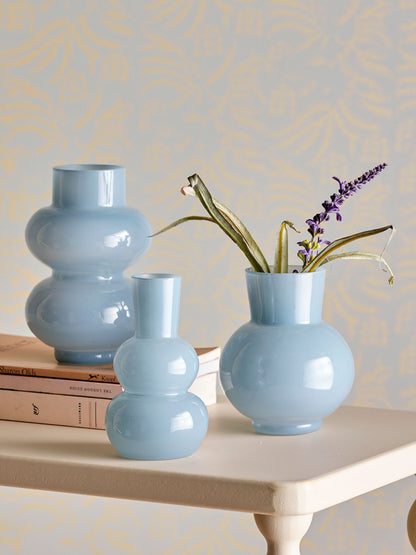 Bloomingville Kinsie Vase, Blue, Glass