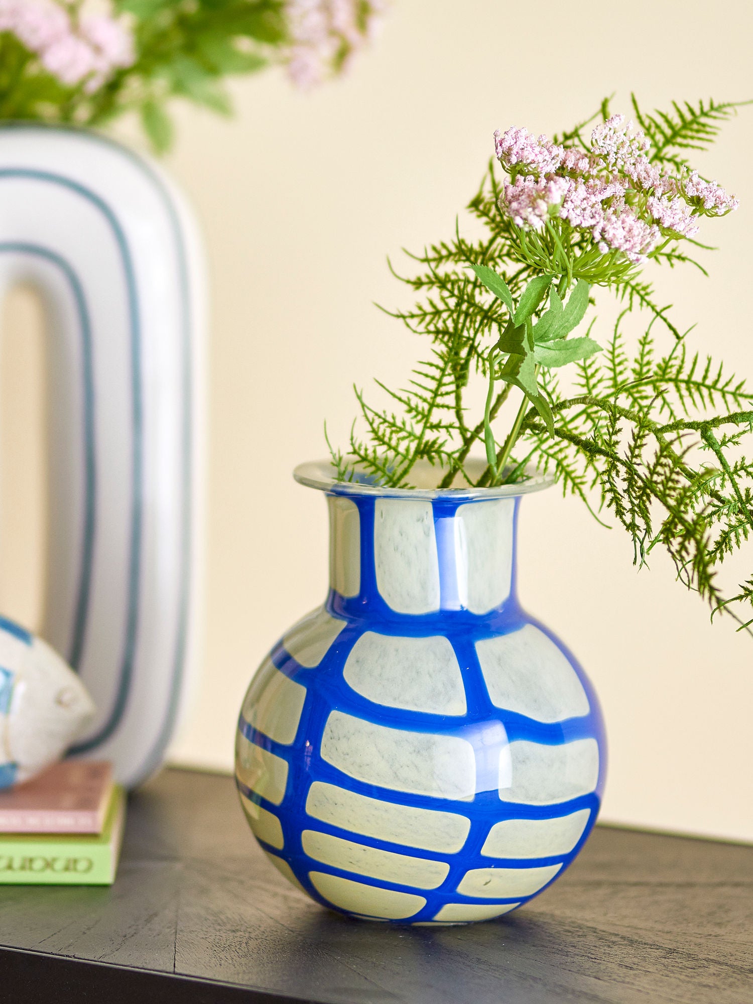 Bloomingville Kiran Vase, Blue, Glass