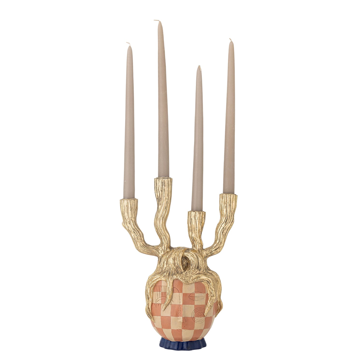 Bloomingville Medusa Candlestick, Gold, Polyresin