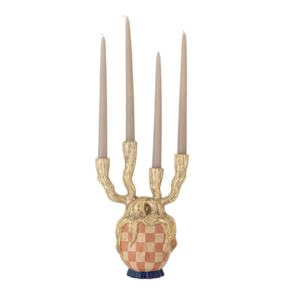 Bloomingville Medusa Candlestick, Gold, Polyresin