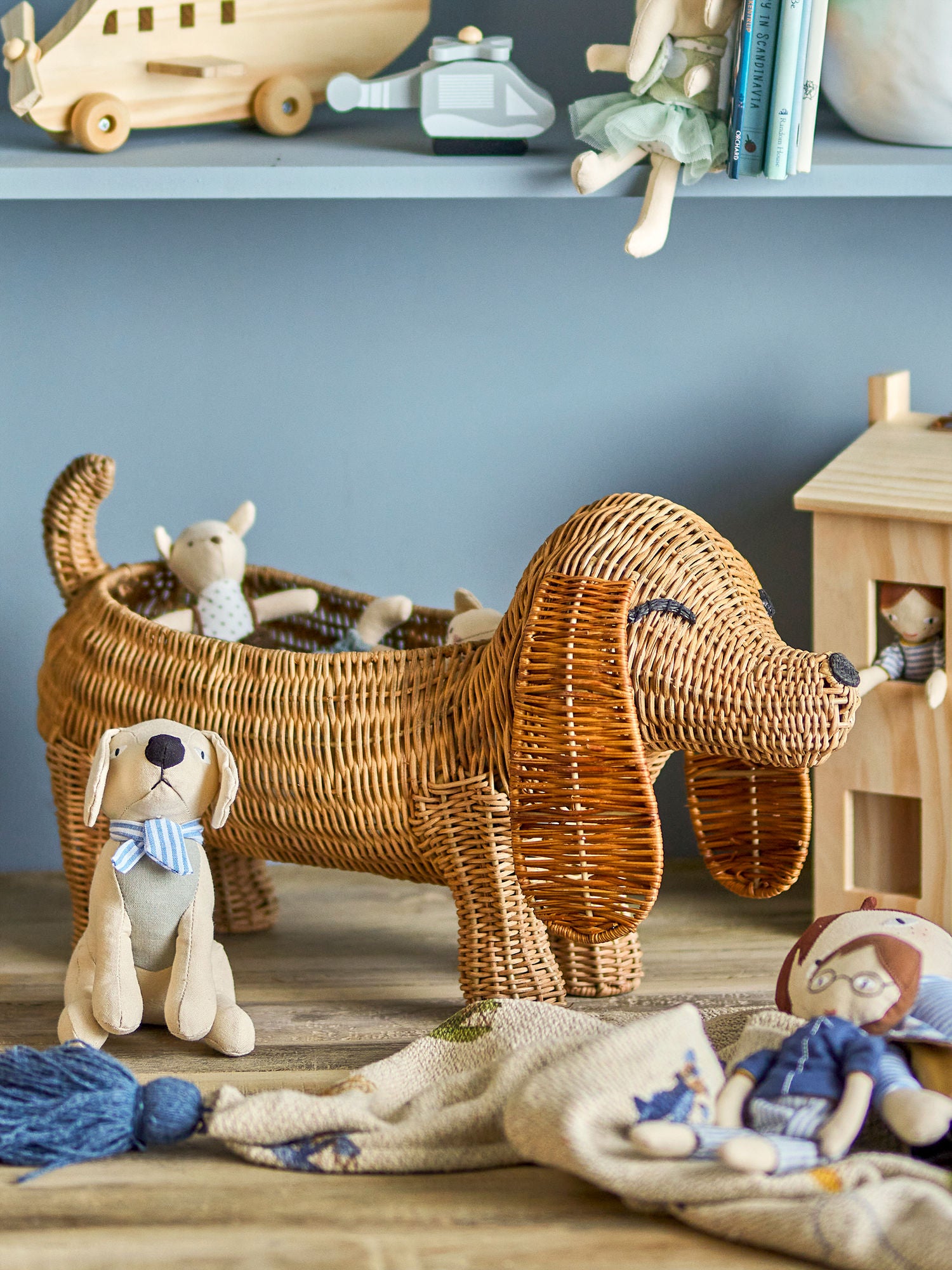 Bloomingville MINI pallkorg, brun, rotting