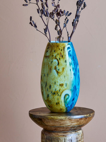 Creative Collection Kalian Vase, Blue, Glass