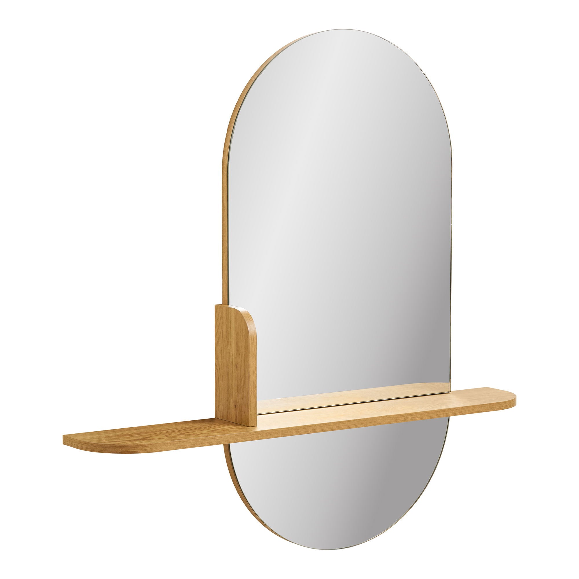 Barco Mirror med hyllan - spegel med hyllan, ek look 92x15x94,5 cm