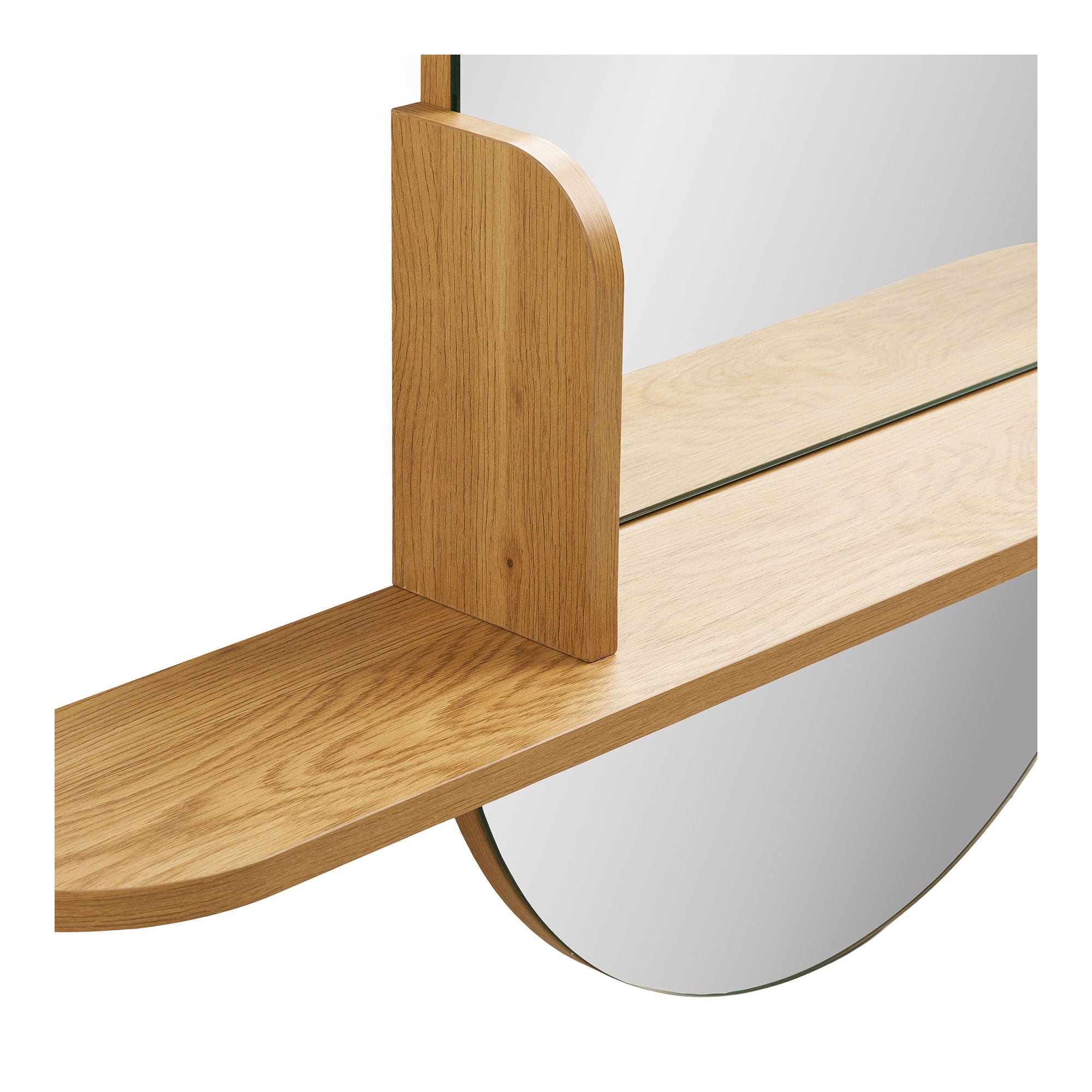 Barco Mirror med hyllan - spegel med hyllan, ek look 92x15x94,5 cm