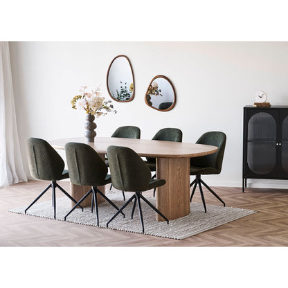 Luxon Mirror - Mirror, Organic Shape, Wood Look 44x48 cm