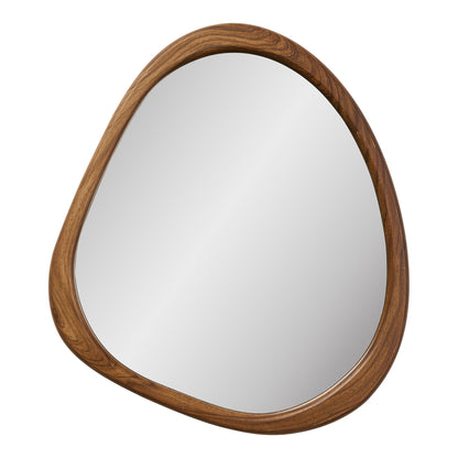 Luxon Mirror - Mirror, Organic Shape, Wood Look 44x48 cm