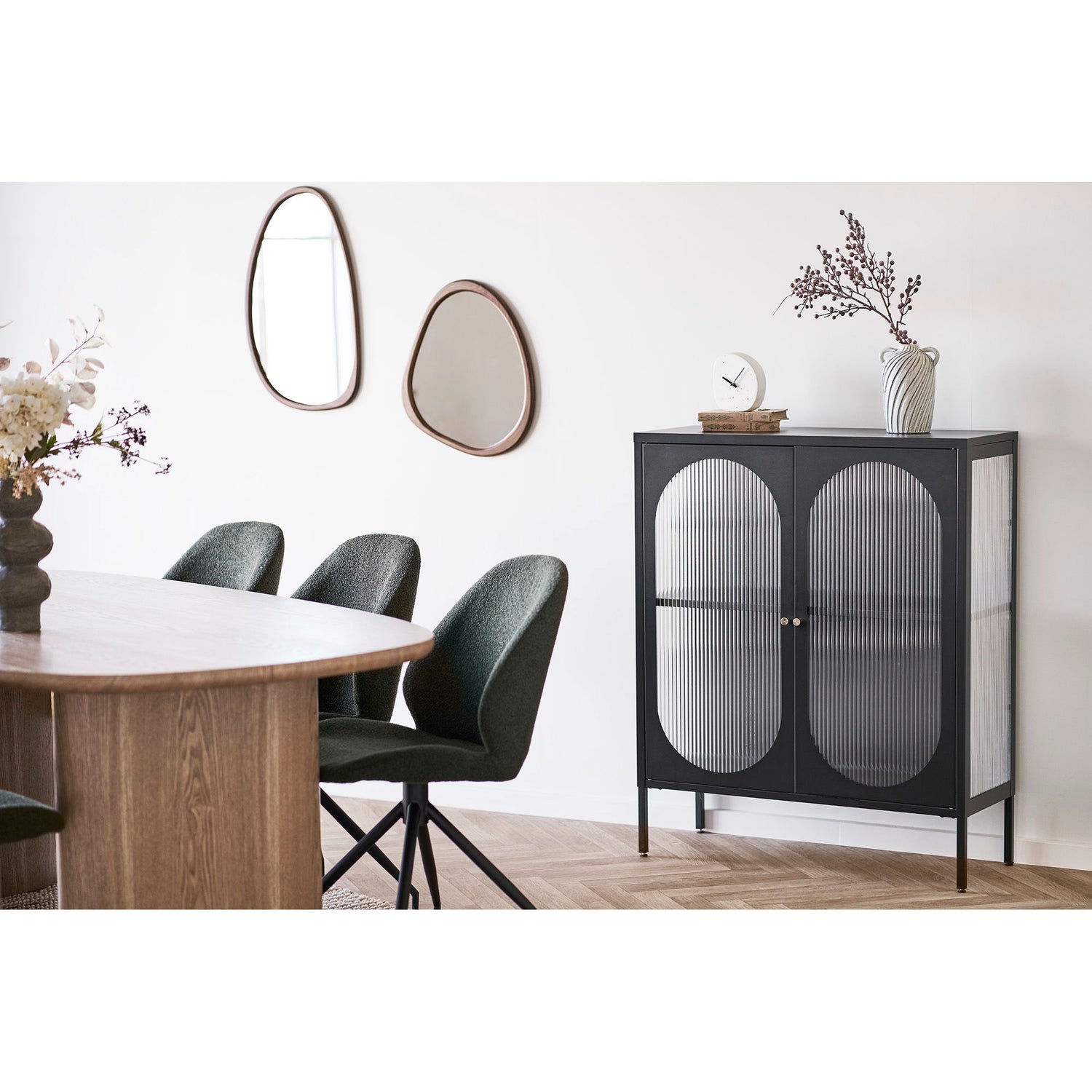 Luxon Mirror - Mirror, Organic Shape, Wood Look 38,5x64,5 cm