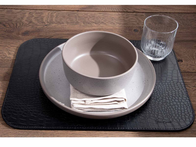 Täckt arbete // svart slangmönster pu - hårt