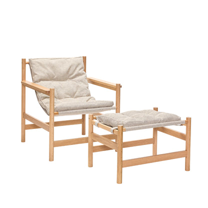 Heritage Fåtölj/Fotpall Natur/Beige - 75x72xh82cm, 69x49xh43cm