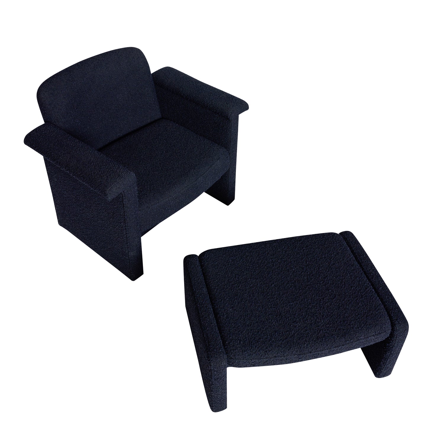 Softy Lounge stol Mörkblå (set med 2) - 96x73xh78cm, 76x55xh35cm
